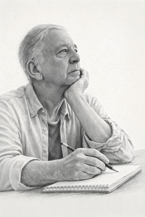 Bernd Zinhard am Schreibtisch